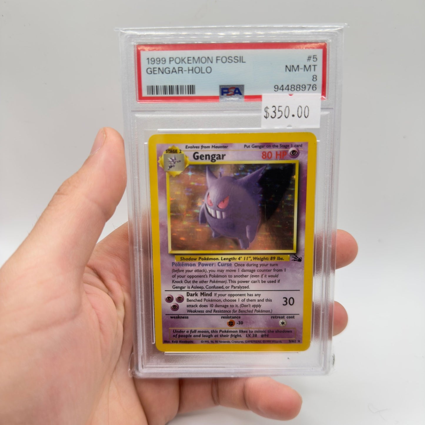 Gengar Fossil Holo PSA 8