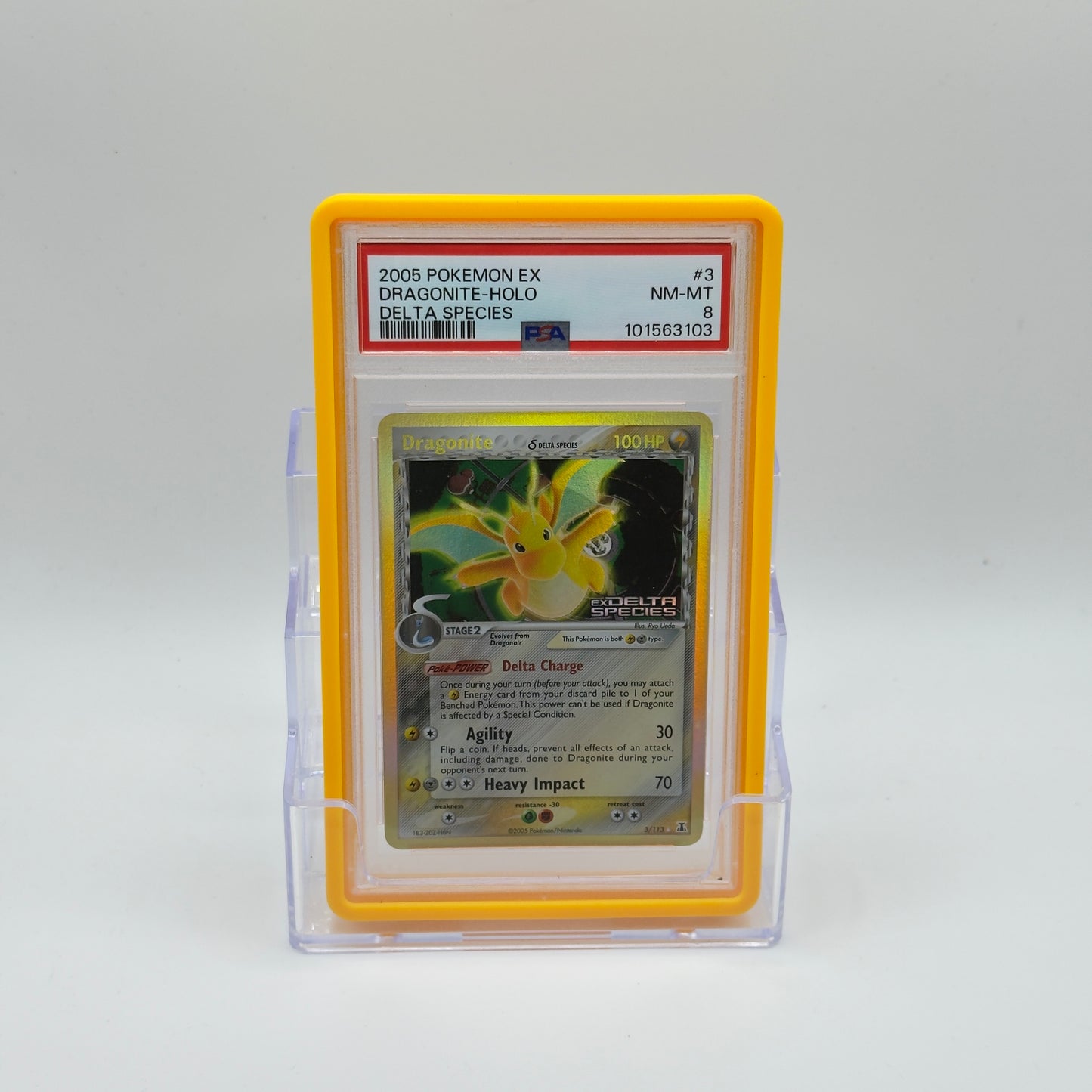 POKEMON EX DELTA SPECIES Dragonite Delta Species - Reverse Holo - 3/113 (PSA 8)