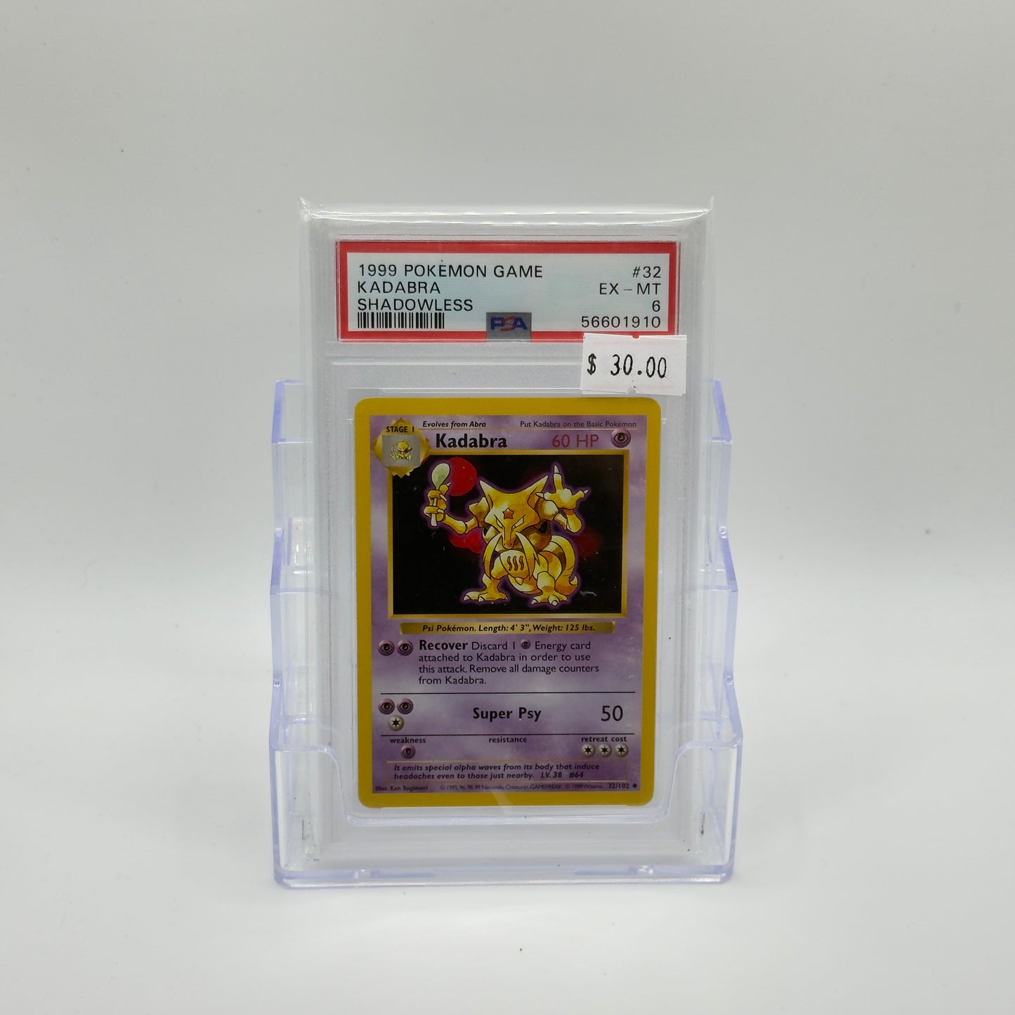 Kadabra Shadowless (PSA 6)