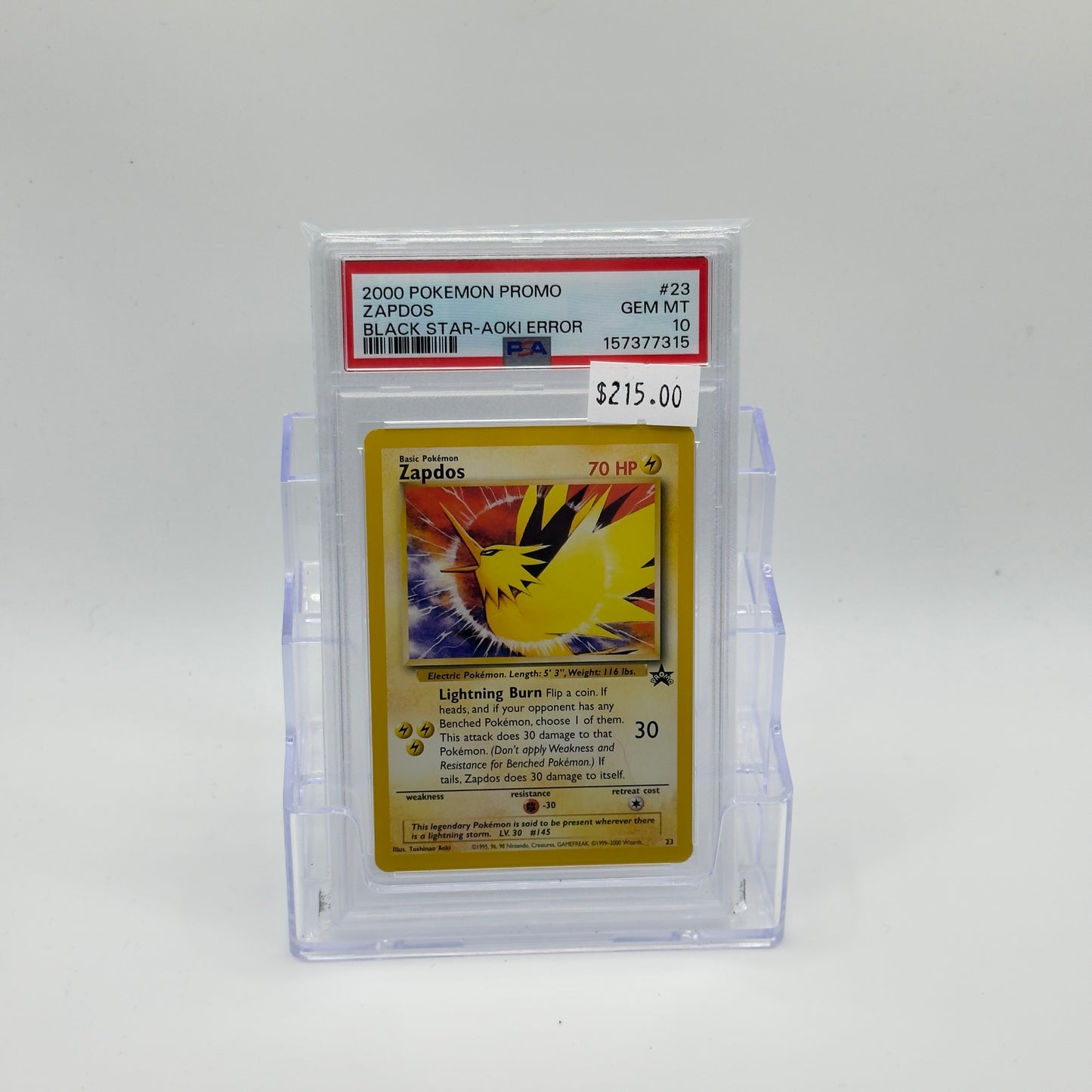 Zapdos Promo Aoki Error (PSA 10)