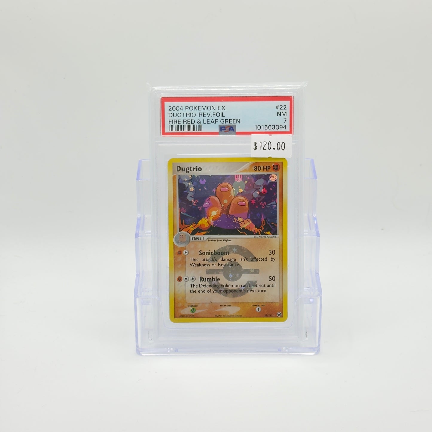Dugtrio-Rev.Foil Fire Red & Leaf Green (PSA 7)
