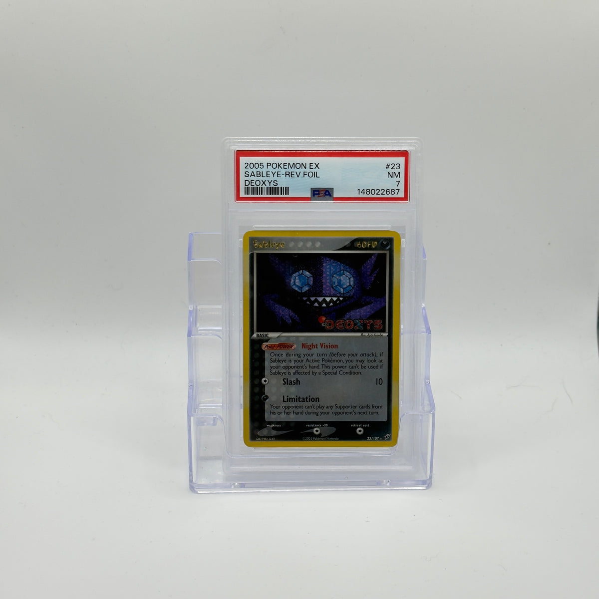 Sableye — Reverse Holo Stamped #23/107 - PSA 7