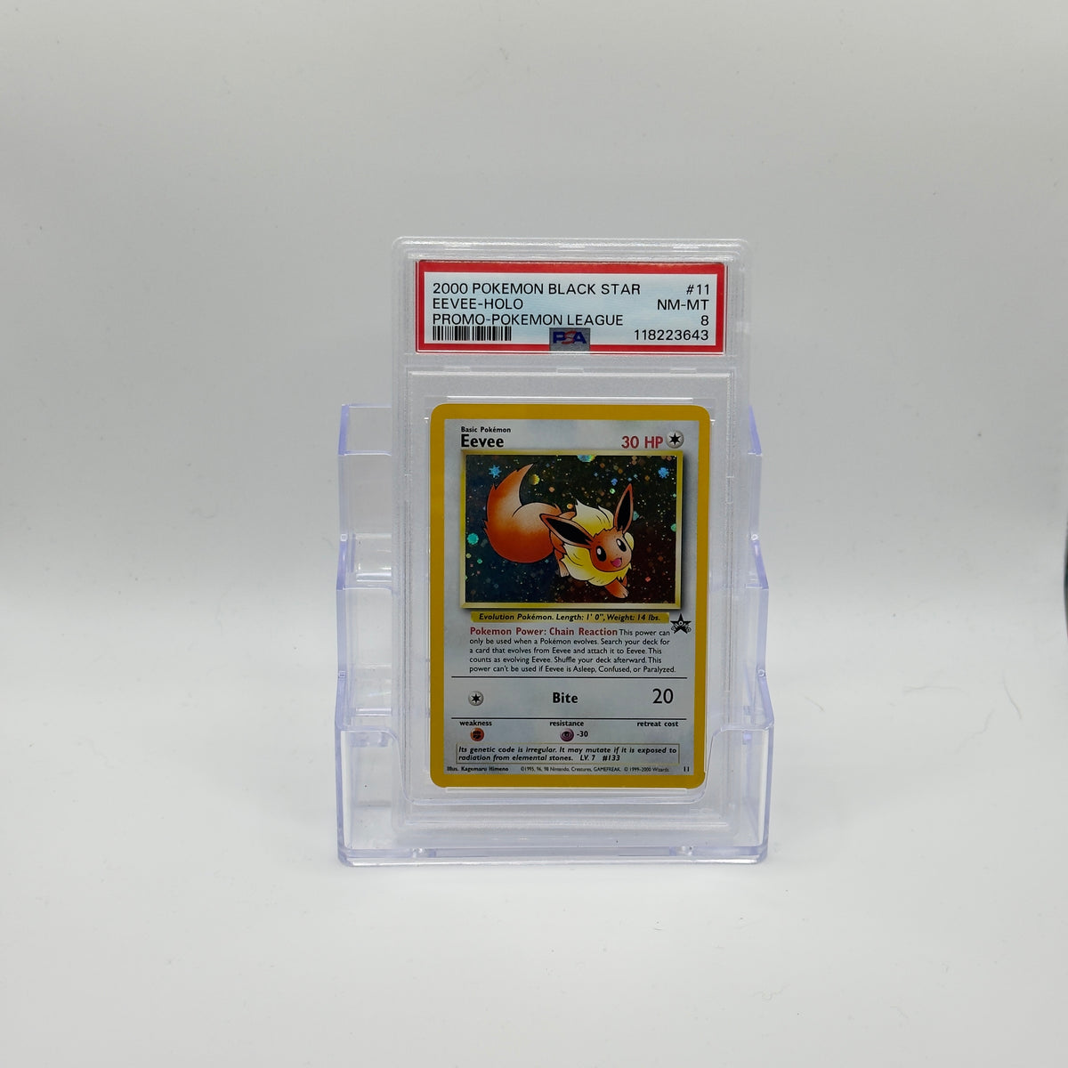 Eevee — Pokémon League Holo Promo #11 - PSA 8