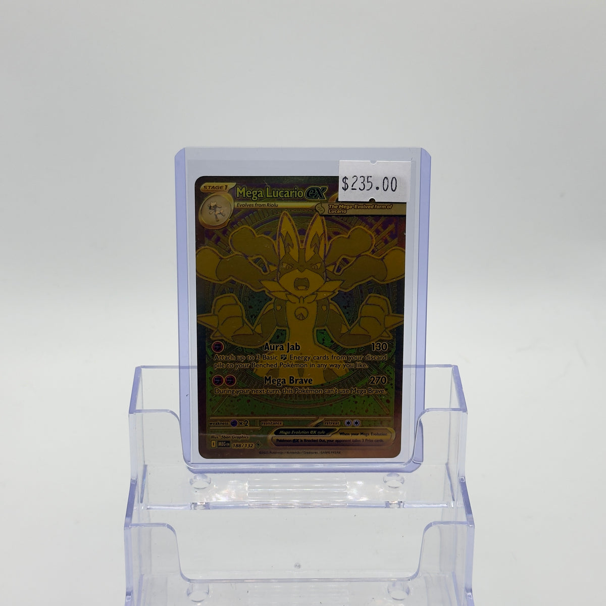 Mega Lucario ex — Gold Hyper Rare Holo #188/132 - NM