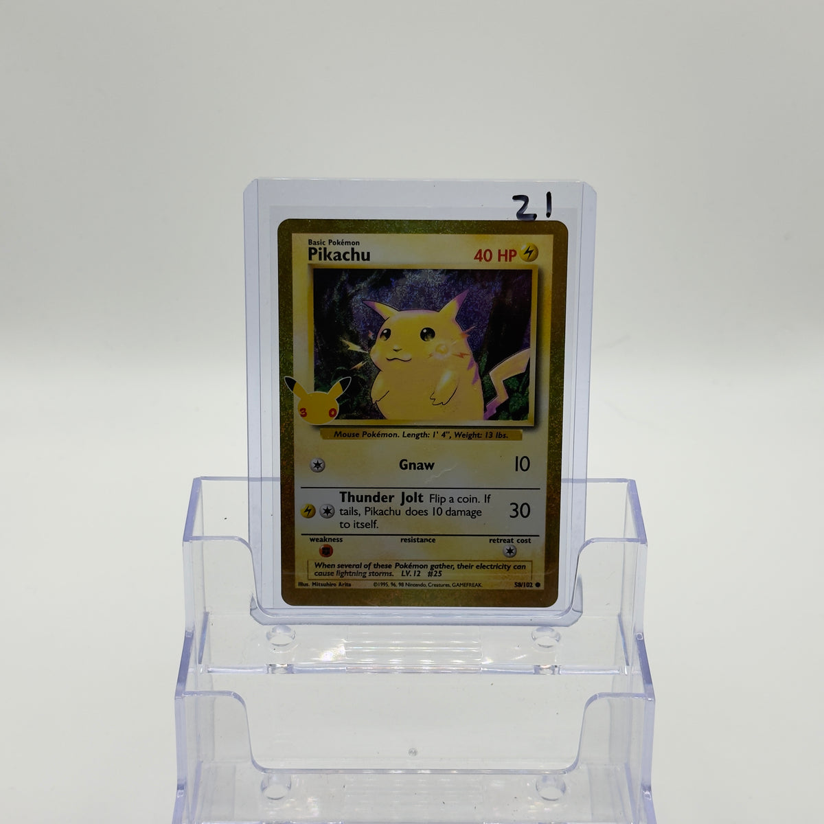 Pikachu — Gold Metal Card #58/102 - NM