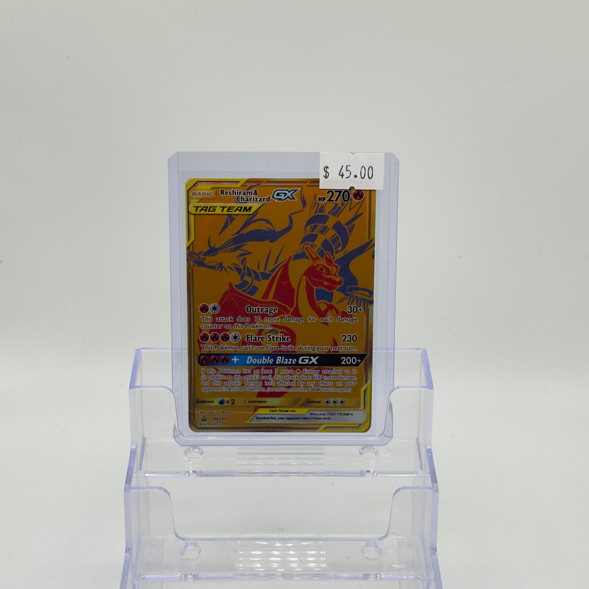 Reshiram & Charizard GX — Gold Promo #SM247 - NM